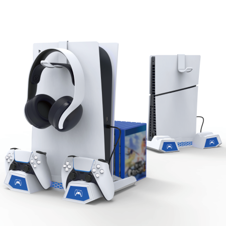 Многофункциональный стенд для PS5/PS5 Slim c функцией охлаждения и док-станцией (PG-P5S023)