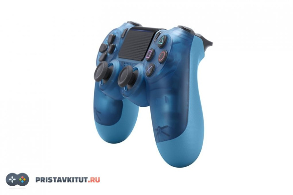 Геймпад беспроводной для Sony PlayStation 4 Crystal Blue (G2) Прозрачный (Дубликат)