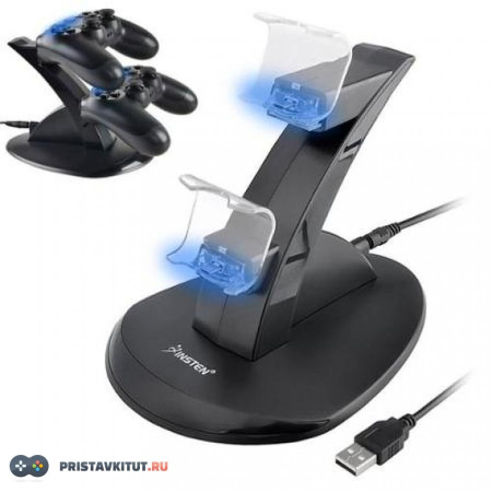 Зарядная станция для двух джойстиков PS 4 с подсветкой