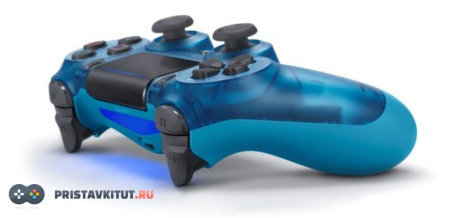 Геймпад беспроводной для Sony PlayStation 4 Crystal Blue (G2) Прозрачный (Дубликат)