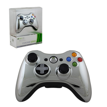 Беспроводной джойстик для Xbox 360 хром серия серебро
