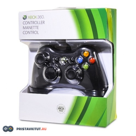 Проводной джойстик для Xbox 360 (Черный)(Реплика)