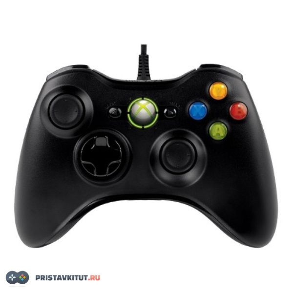Проводной джойстик для Xbox 360 (Черный)(Реплика)